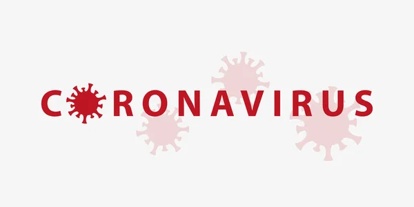 Röd varningsbanner för koronavirus — Stock vektor