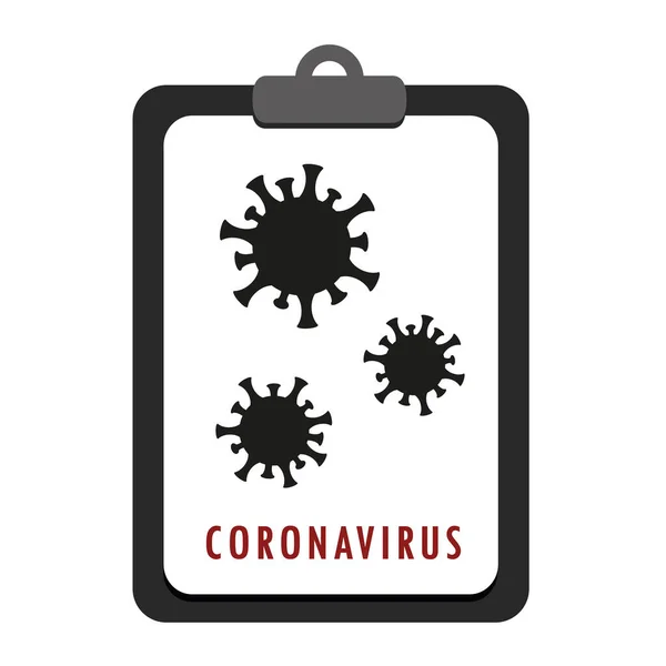 クリップボードにあるコロナウイルスのアイコン — ストックベクタ