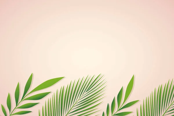 Bright background with palm leaves and copy space — Stock Vector