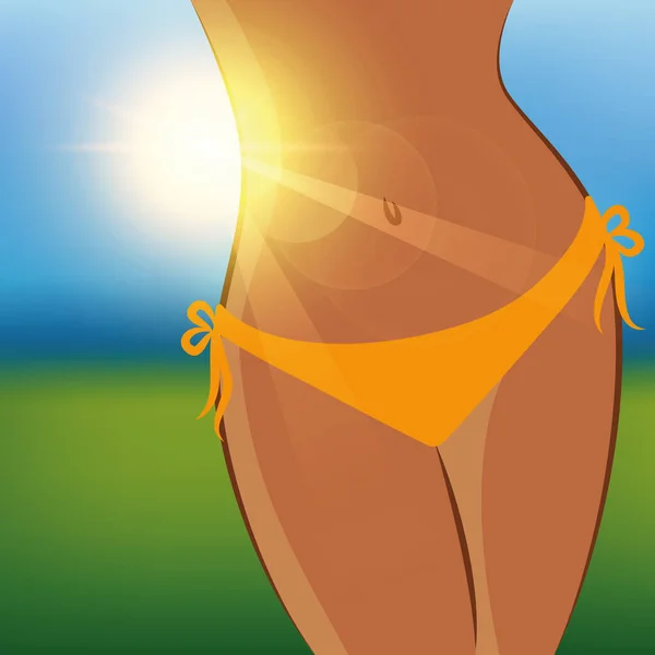 Сексуальна дівчина в сонячний літній день — стоковий вектор