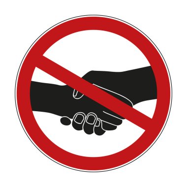 El sıkışmak yasaklanmış uyarı işareti