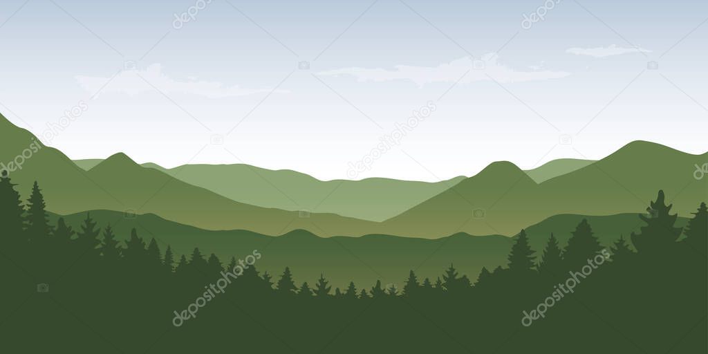 wildlife nature mountain landscape in summer