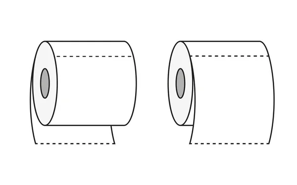 白で隔てたトイレットペーパーのアイコンが2つ — ストックベクタ