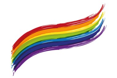 beyaz arkaplanda izole edilmiş suluboya gökkuşağı