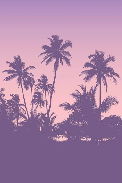 Bosque de palma tropical paisaje realista fondo — Archivo Imágenes Vectoriales