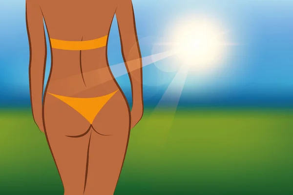 Сексуальна дівчина в сонячний літній день — стоковий вектор
