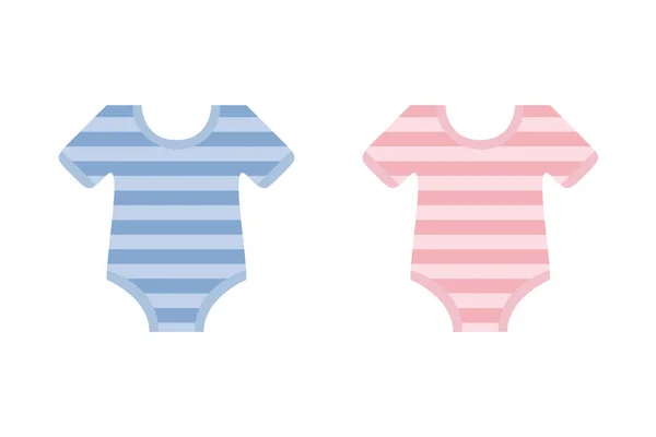 Schattig blauw en roze bodysuit voor baby jongen en meisje — Stockvector