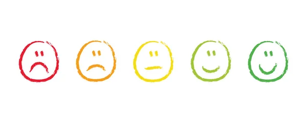 Handdrawn avaliação satisfação feedback emoções — Vetor de Stock
