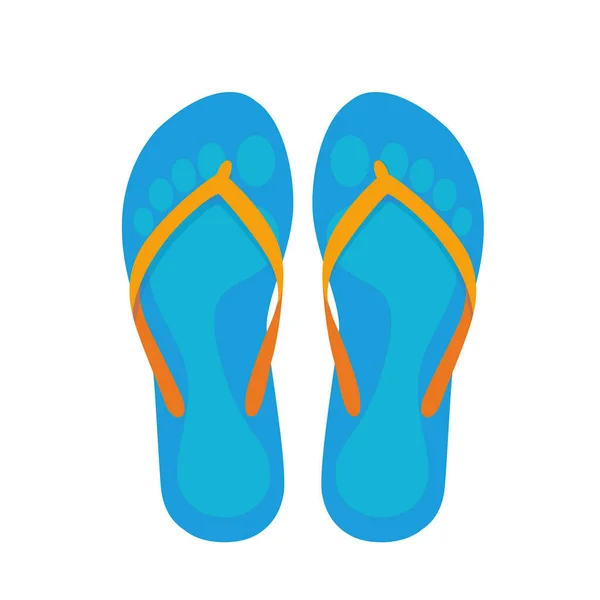 Flip flops dengan jejak kaki terisolasi pada latar belakang putih - Stok Vektor