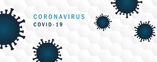 Corona virus covid-19 witte banner — Stockvector