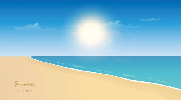 Geheimes Paradies Strand Sommer Urlaub Hintergrund — Stockvektor