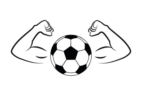 Starker Fußball mit muskulösen Armen — Stockvektor