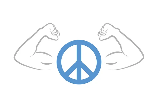 Forte simbolo di pace con braccia muscolose — Vettoriale Stock