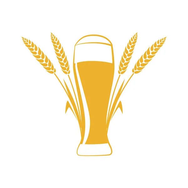 Cerveja de trigo isolada sobre um fundo branco —  Vetores de Stock