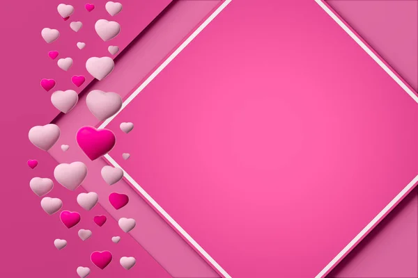 Valentines Day Background template with hearts — Stock Photo, Image