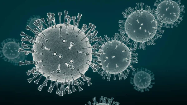 Flu or HIV coronavirus, pandemic or virus infection concept - 3D illustration