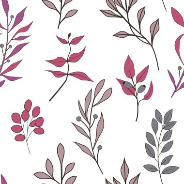 Çiçekli ve bitkili doku. Çiçek süsü. Orijinal çiçek deseni.