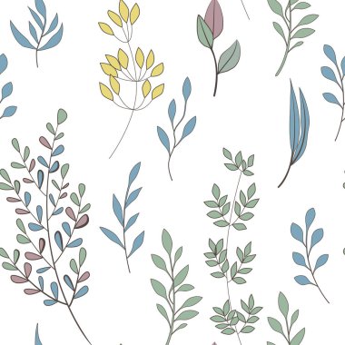 Çiçekli ve bitkili doku. Çiçek süsü. Orijinal çiçek deseni.