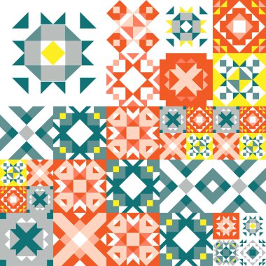 Kusursuz geometrik desen. Halıdaki etnik süs. Aztek tarzı. Kabile etnik vektör dokusu. Kumaş üzerine nakış. Kızılderili, Meksikalı, halk düzeni. Yorgan, yama, jakuzi