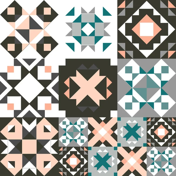 Seamless Geometric Pattern Ethnic Ornament Carpet Aztec Style Tribal Ethnic — Stock Vector