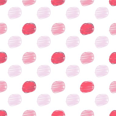 Çemberli, noktalı, el çizimi kusursuz desen. Sonsuz geometrik arka plan modası. Mürekkep dokusu tekrar ediliyor