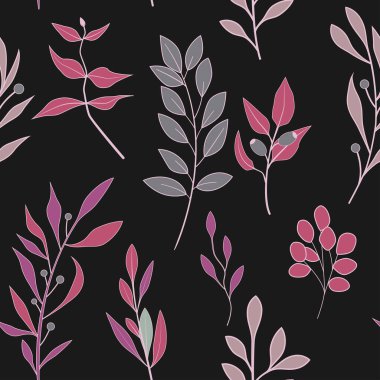 Çiçekli ve bitkili doku. Çiçek süsü. Orijinal çiçek deseni.