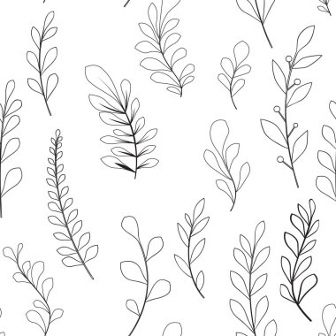 Çiçekli ve bitkili doku. Çiçek süsü. Orijinal çiçek deseni.