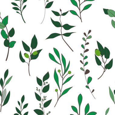 Çiçekli ve bitkili doku. Çiçek süsü. Orijinal çiçek deseni.