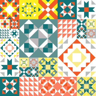 Kusursuz geometrik desen. Halıdaki etnik süs. Aztek tarzı. Kabile etnik vektör dokusu. Kumaş üzerine nakış. Kızılderili, Meksikalı, halk düzeni. Yorgan, yama, jakuzi