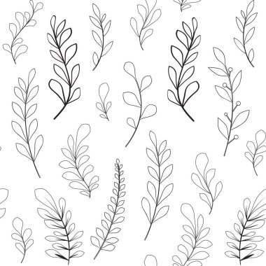 Çiçekli ve bitkili doku. Çiçek süsü. Orijinal çiçek deseni.