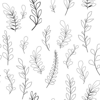 Çiçekli ve bitkili doku. Çiçek süsü. Orijinal çiçek deseni.