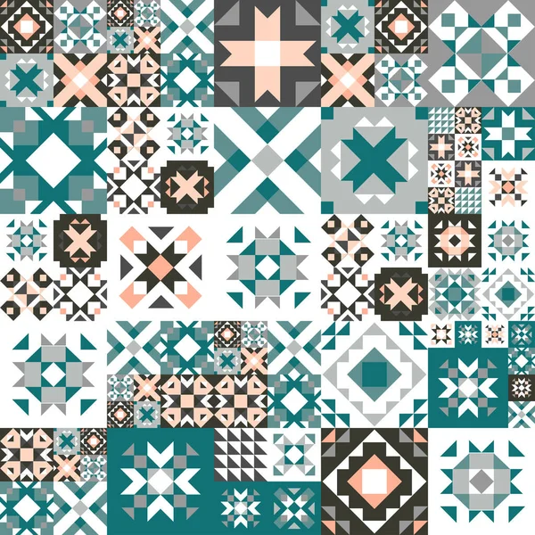 Nahtlose Geometrische Muster Ethnische Ornamente Auf Dem Teppich Aztekenstil Ethnische — Stockvektor
