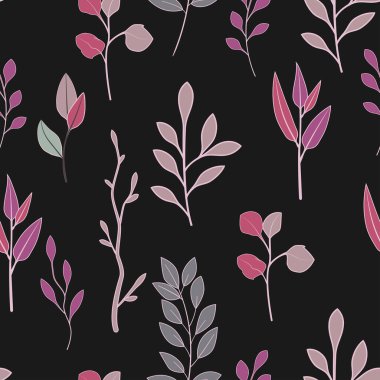 Çiçekli ve bitkili doku. Çiçek süsü. Orijinal çiçek deseni.