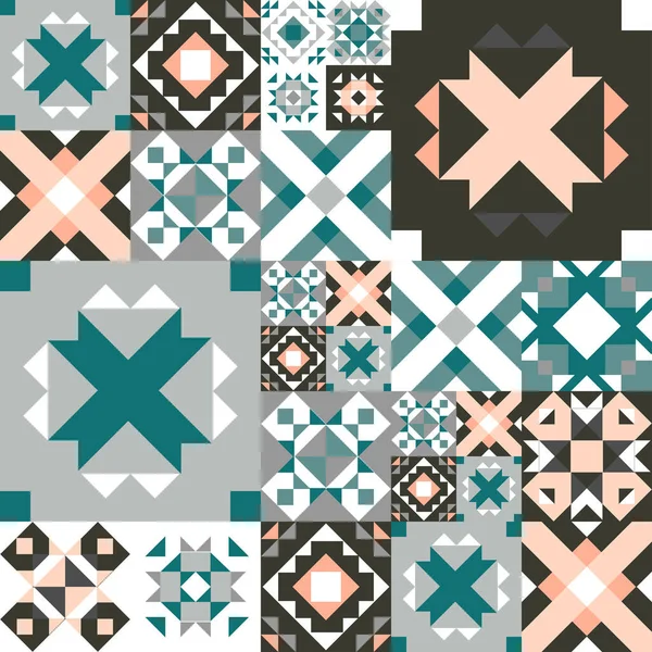 Seamless Geometric Pattern Ethnic Ornament Carpet Aztec Style Tribal Ethnic — Stock Vector