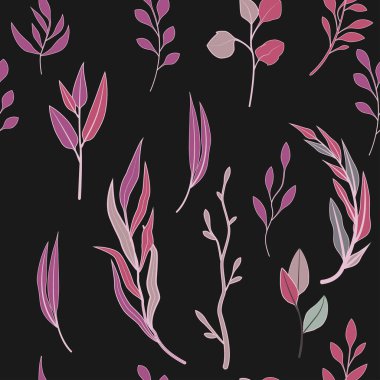 Çiçekli ve bitkili doku. Çiçek süsü. Orijinal çiçek deseni.