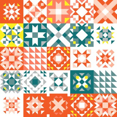 Kusursuz geometrik desen. Halıdaki etnik süs. Aztek tarzı. Kabile etnik vektör dokusu. Kumaş üzerine nakış. Kızılderili, Meksikalı, halk düzeni. Yorgan, yama, jakuzi