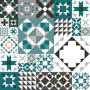 Kusursuz geometrik desen. Halıdaki etnik süs. Aztek tarzı. Kabile etnik vektör dokusu. Kumaş üzerine nakış. Kızılderili, Meksikalı, halk düzeni. Yorgan, yama, jakuzi