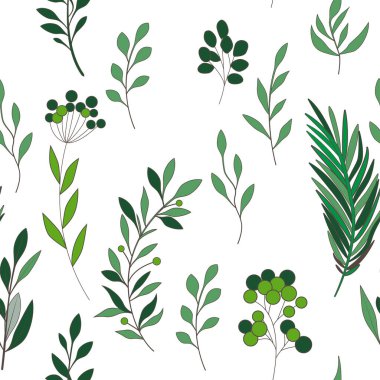 Çiçekli ve bitkili doku. Çiçek süsü. Orijinal çiçek deseni.