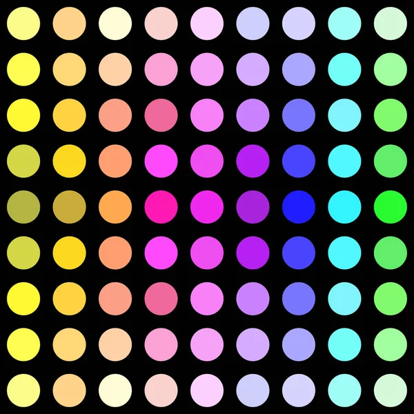 Regenboog Dot Cirkel Naadloos Patroon Abstract Kleurrijk Achtergrond Ontwerp — Stockvector