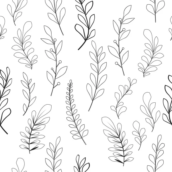 Textura Con Flores Plantas Adorno Floral Patrón Flores Originales — Vector de stock