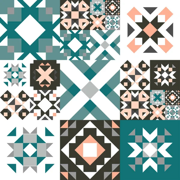 Seamless Geometric Pattern Ethnic Ornament Carpet Aztec Style Tribal Ethnic — Stock Vector