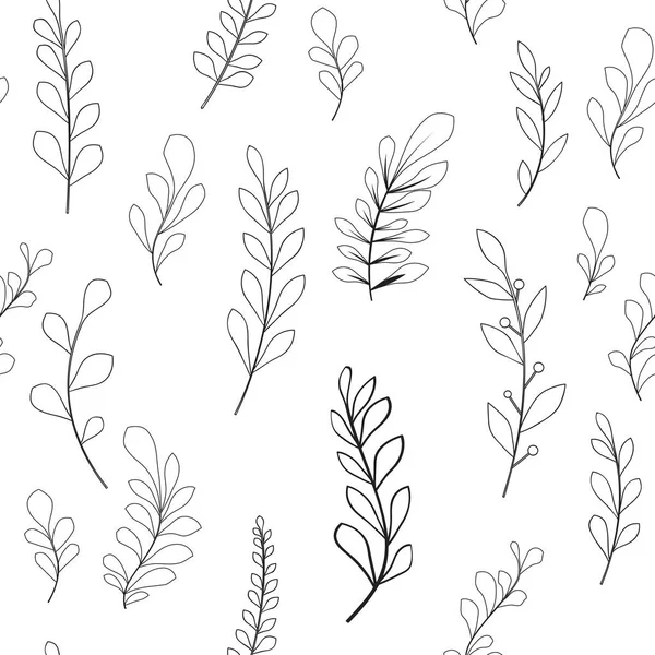 Textura Con Flores Plantas Adorno Floral Patrón Flores Originales — Vector de stock