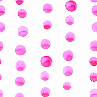 Renkli suluboya, pürüzsüz desen. Soyut vektör kusursuz desen. Suluboya pembe benekli. Beyaz arkaplanda parlak sıçramalar izole edildi.