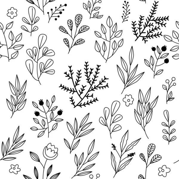 Textuur Met Bloemen Planten Bloemenversiering Oorspronkelijke Bloemen Patroon — Stockvector