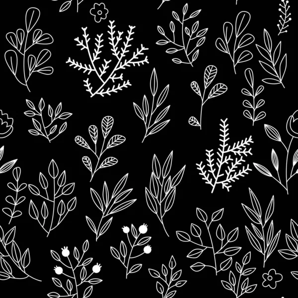 Textura Com Flores Plantas Ornamento Floral Padrão Flores Originais —  Vetores de Stock