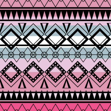 Kusursuz vektör kabile dokusu ayarlandı. Kabilenin kusursuz dokusu. Boho çizgileri. Kabile şekilli elementlerle çizgili eski moda tarzı arka plan.