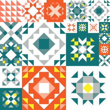 Kusursuz geometrik desen. Halıdaki etnik süs. Aztek tarzı. Kabile etnik vektör dokusu. Kumaş üzerine nakış. Kızılderili, Meksikalı, halk düzeni. Yorgan, yama, jakuzi