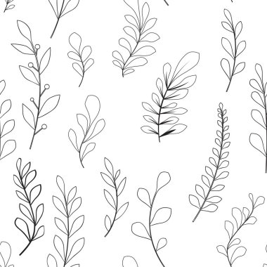 Çiçekli ve bitkili doku. Çiçek süsü. Orijinal çiçek deseni.