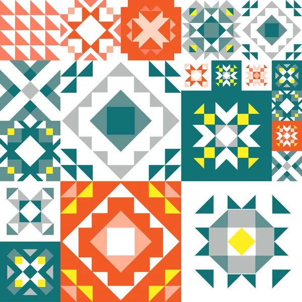 Seamless Geometric Pattern Ethnic Ornament Carpet Aztec Style Tribal Ethnic — Stock Vector