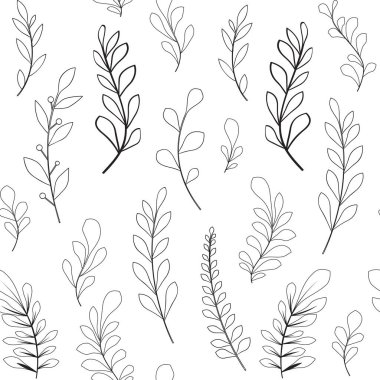 Çiçekli ve bitkili doku. Çiçek süsü. Orijinal çiçek deseni.